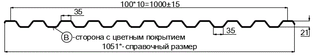 Фото: Профнастил С21 х 1000 - B (ECOSTEEL_T-01-Золотой дуб-0.5) в Чехове