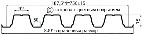 Фото: Профнастил Н75 х 750 - B (ПЭ-01-8017-1) в Чехове