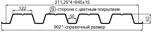 Фото: Профнастил Н60 х 845 - B (PURMAN-20-Tourmalin-0.5) в Чехове