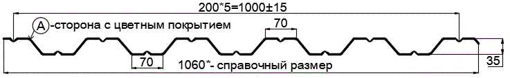 Фото: Профнастил НС35 х 1000 - A (ПЭ-01-1015-0.45) в Чехове