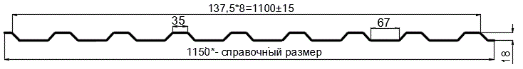 Фото: Профнастил оцинкованный МП20 х 1100 (ОЦ-01-БЦ-0.55) в Чехове