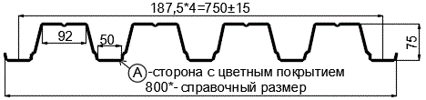 Фото: Профнастил Н75 х 750 - A (ПЭ-01-5002-0.7) в Чехове