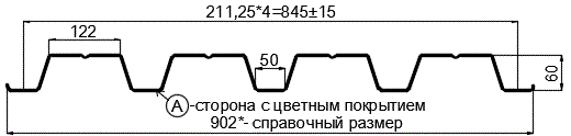 Фото: Профнастил Н60 х 845 - A (ПЭ-01-9003-0.9) в Чехове