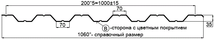 Фото: Профнастил НС35 х 1000 - B (VikingMP-01-6005-0.45) в Чехове