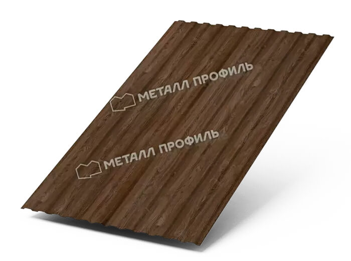 Фото: Профнастил МП10 х 1100 - B (ECOSTEEL_MA_Д-01-МореныйДуб-0.5) в Чехове