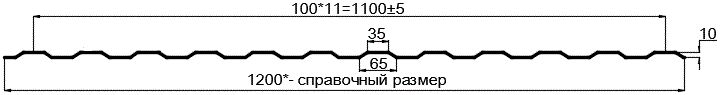 Фото: Профнастил оцинкованный МП10 х 1100 (ОЦ-01-БЦ-СТ) в Чехове