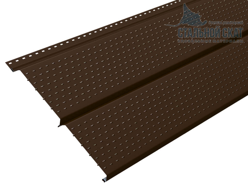 Софит перфор. Lбрус-XL-14х335 (VALORI-20-Brown-0.5) в Чехове