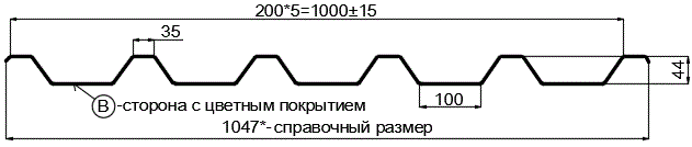 Фото: Профнастил С44 х 1000 - B NormanMP (ПЭ-01-6019-0.5) в Чехове