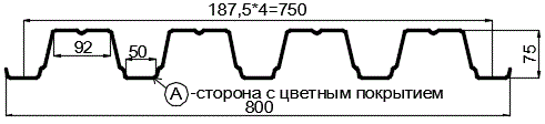 Фото: Профнастил Н75 х 750 - A (ПЭ-01-1018-0.7) в Чехове