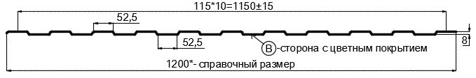 Фото: Профнастил С8 х 1150 - B (VikingMP E-20-7016-0.5) в Чехове