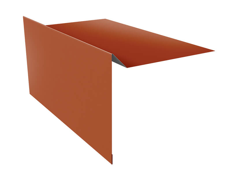 Планка ветровая для мягкой кровли 100х20х70 0,5 Satin с пленкой RAL 8004 терракота (3м)