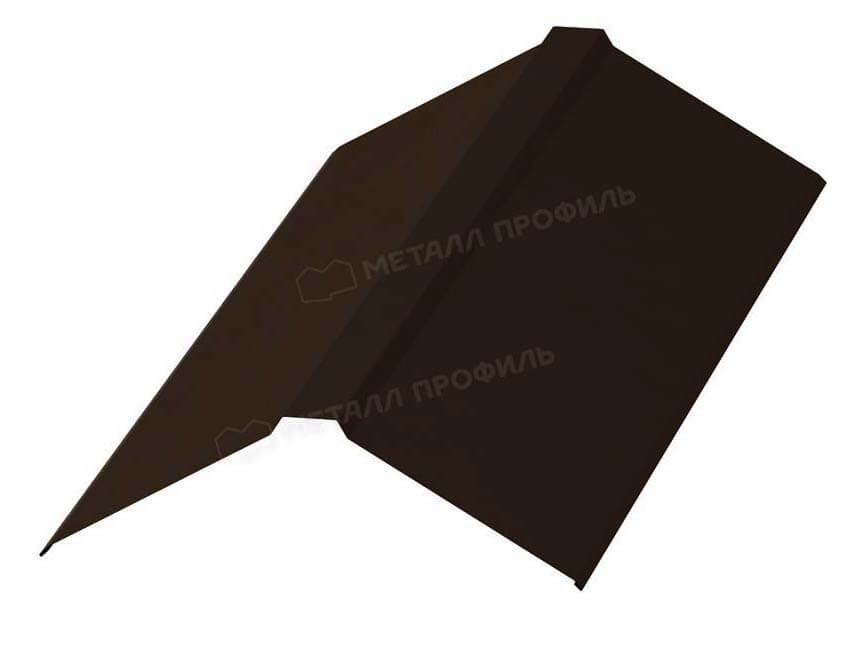 Планка конька плоского 190х190х2000 (VALORI-20-DarkBrown-0.5)