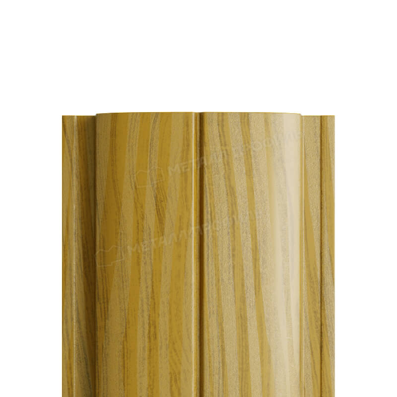 Штакетник металлический МП ELLIPSE-T 19х126 Двусторонний (ECOSTEEL_ТД-01-Золотой Дуб-0.5).