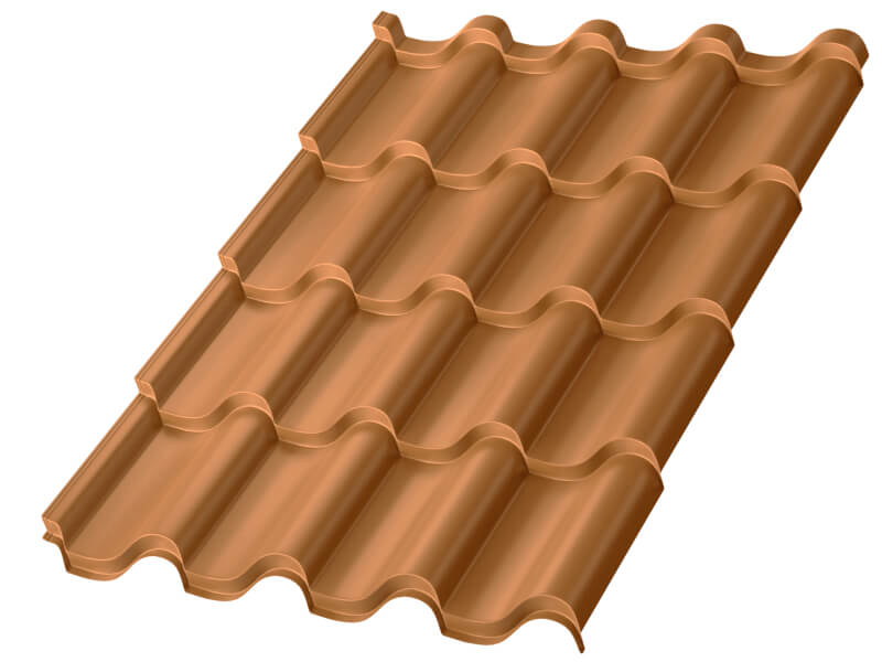 Металлочерепица МП Монтерроса-M (AGNETA-20-Copper\Copper-0.5)